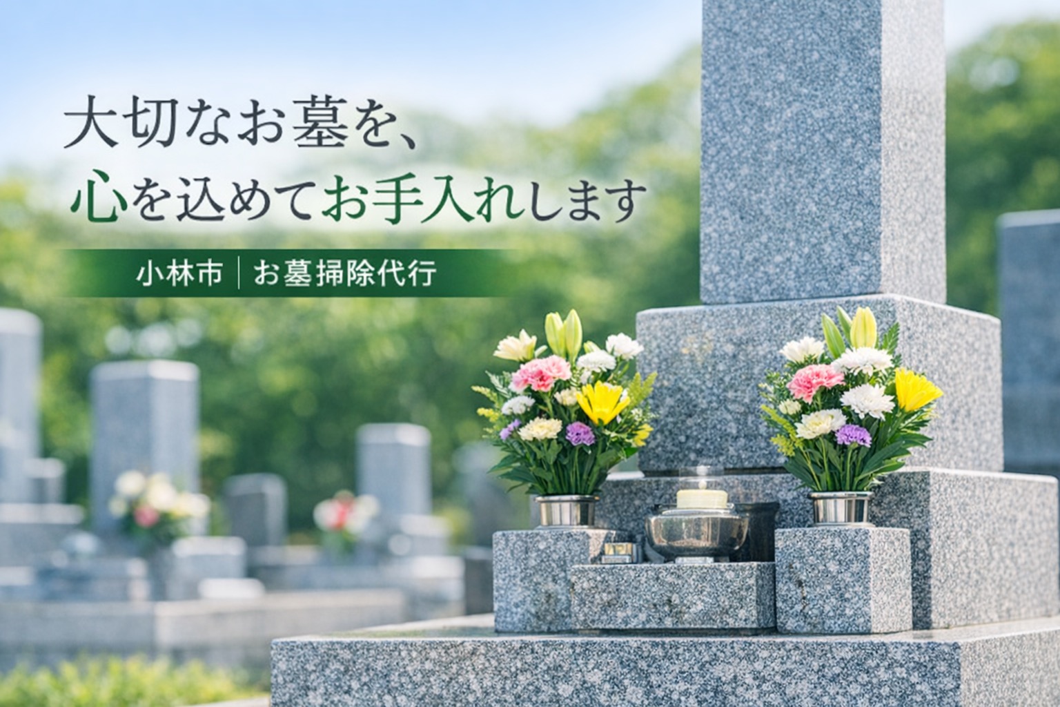 小林市・えびの市・高原町〜お墓掃除代行なら【便利屋210】〜